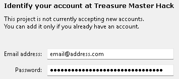 BOINC Manager Identify Account dialog